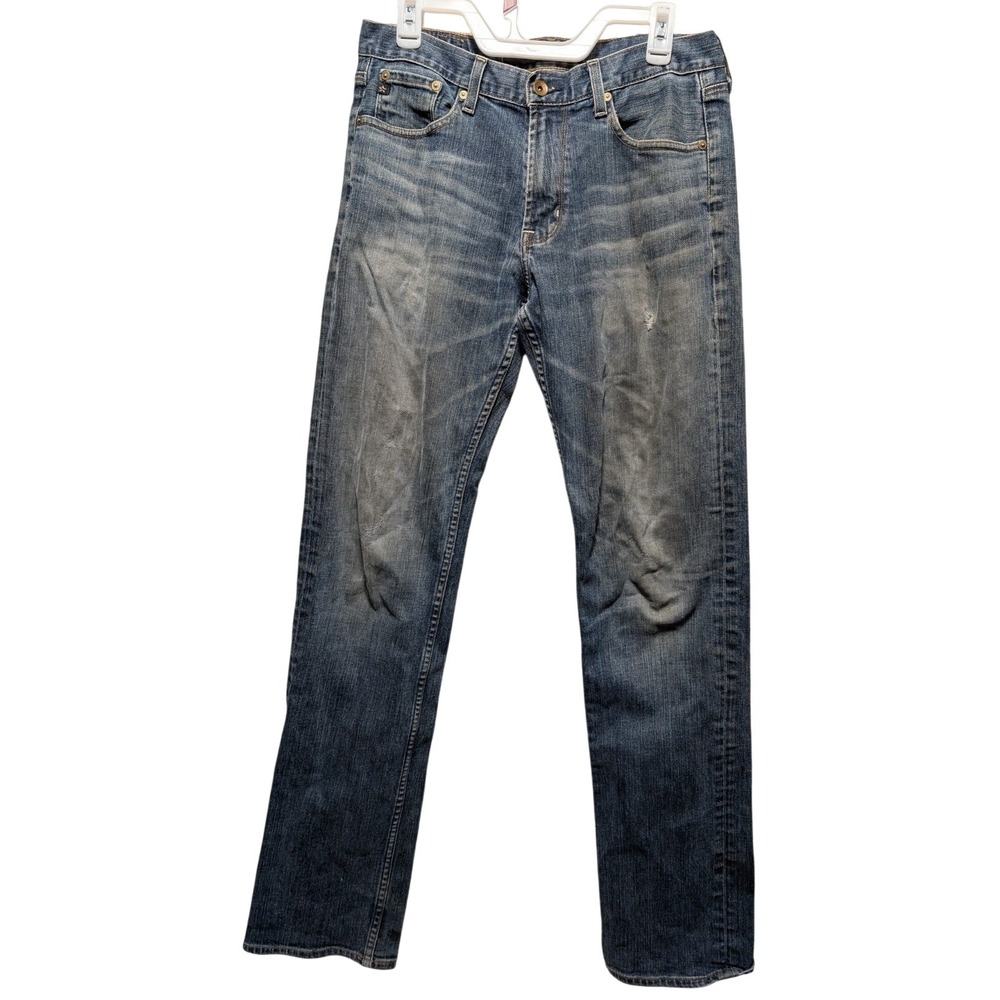 Big Star Jeans Women 31XL Blue Union Regular Straight Leg Distressed Medium Wash